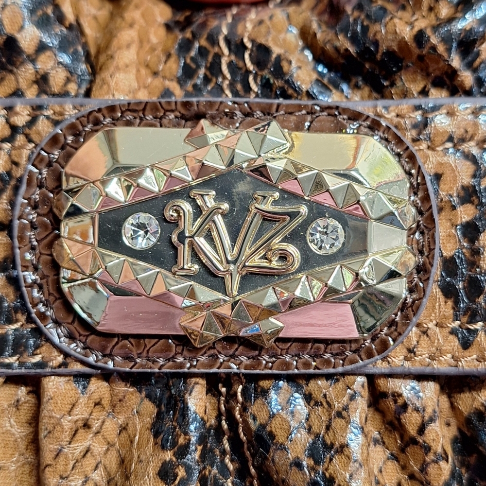 Kathy Van Zeeland Brown Faux Snake Skin Shoulder Bag, NWOT - Picture 5 of 16